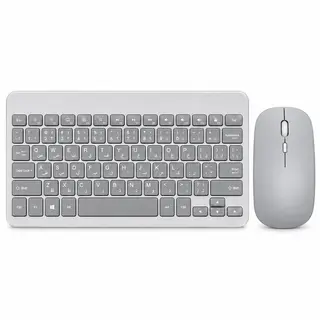 Ultra-Slim Bluetooth Keyboard Mouse combo for iPad, Android, PC & Laptop ( Grey )