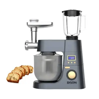 "Edison FM114/DGY Electric Stand Mixer, 1800W, 6.5L, 4 Functions - Dark Gray "