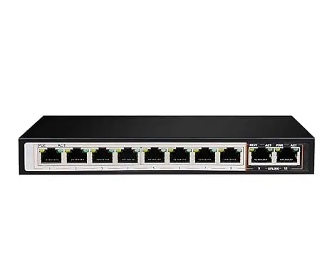 D-LINK DGS-F1010P-E 8GE POE+ 2GE UPLINK 250M POE SWITCH سويتش