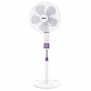 ATA Stand Fan 18 Inch - 5 Blades - 3 Speeds With Remote Control - White*Purple - AC34RP5