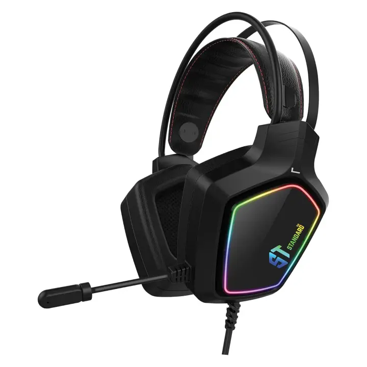 ST Standard GM-08 USB RGB 7.1 Surround Sound Stereo Gaming Headphone With Microphone هيدفون جيمينج يو اس بي مضيئ بمايك مدمج