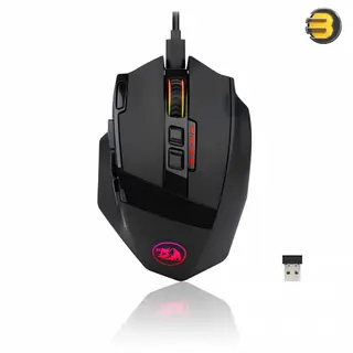 Redragon Sniper Pro M801P-RGB Dual Mode Wired/Wireless Gaming Mouse, 16000 DPI, 9 Programmable Buttons, 40G Acceleration, RGB Lighting, Ergonomic Design, USB Type-C Charging, Up to 70 Hours Battery Life -