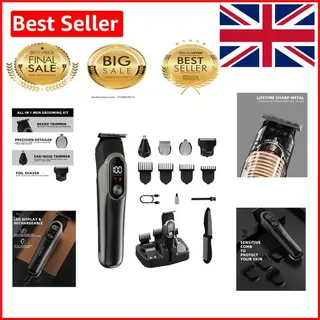 USB Rechargeable 16-in-1 Beard Trimmer & Grooming Kit for Men - All Hair Types