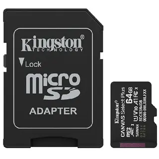 Kingston Canvas Select Plus 64GB microSDXC Memory Card with Adapter