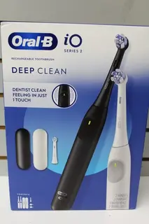 Oral-B iO Series 2 Deep Clean Rechargeable Toothbrush White/ Black Set of 2 NEW