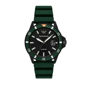 ساعة Emporio Armani AR11464 رجالي أسود بسير أخضر, 42 مم