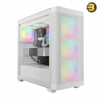 GAMDIAS ATHENA M3 White E-ATX Mid-Tower Gaming Case with 4x 120mm ARGB PWM Fans