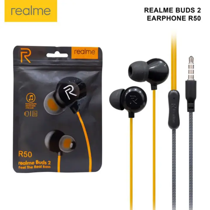 HEADPHONE REALME BUDS2 R50 BLACK, سماعات رأس ريالمي بودز 2 50 R أسود