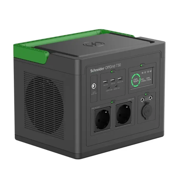 Schneider OffGrid Portable Power Station 730 - 738Wh Lithium-ion - LCD - 7/3 Schuko outlets - PPS730-GR