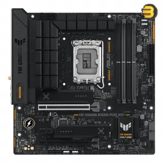 ASUS TUF GAMING B760M-PLUS WIFI M-ATX Motherboard, Intel B760 Chipset, DDR5 Support, Wi-Fi 6, Military-Grade Components, Robust Power Delivery, Comprehensive Cooling, Embossed TUF Aesthetic Design, AI-Ready, Gaming Optimized -