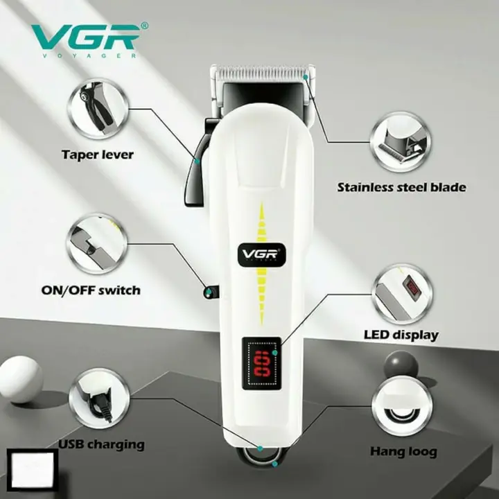 VGR V-213 ماكينة حلاقة ديجيتال احترافية قابلة لإعادة الشحن