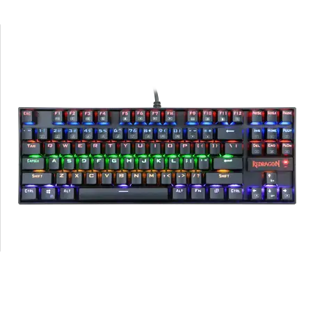 Redragon K552E KUMARA Mechanical Gaming Keyboard, Red Switches, Rainbow (Black)
