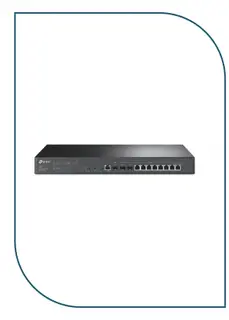 Omada VPN Router with 10G Ports 1× 10G SFP+ WAN Port, 1× 10G SFP+ WAN/LAN Port,1× Gigabit SFP WAN/LAN Port, 8× Gigabit RJ45 WAN/LAN Ports, 2× USB3.0 port