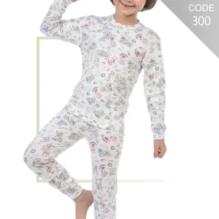 Kids printed cotton thermal underwear set, B300