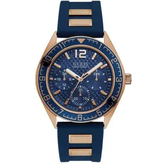 ساعة Guess Pacific W1167G3 رجالي زرقاء وروز جولد, 46 مم