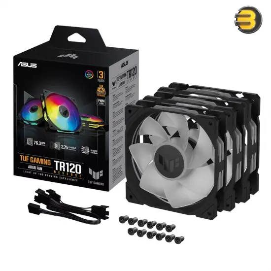 ASUS TUF TR120 ARGB Reverse Fan, 2.75mm H₂O Static Pressure