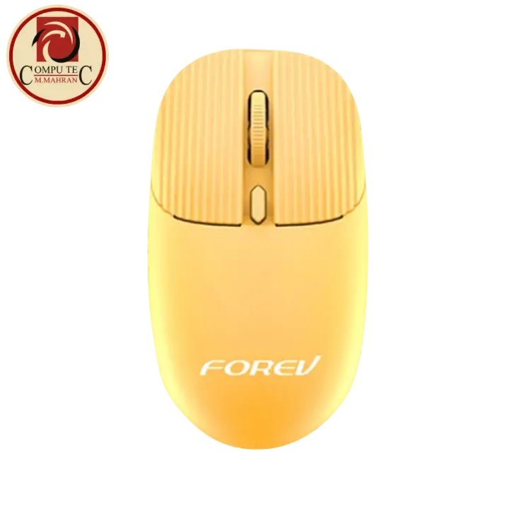Forev FV-198 Wireless Mouse, 2.4GHz High-End with USB Nano Receiver, Elegant & Ergonomic yellow