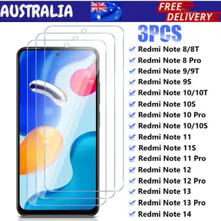3x For Xiaomi Redmi Note 17 15 13 12 11 10 Pro Tempered Glass Screen Protector