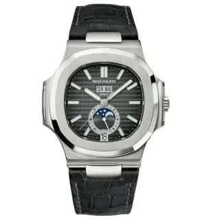 ساعة Patek Philippe Nautilus 5726A-001 Super Clone Replica رمادي بسير أسود