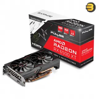 Sapphire PULSE AMD Radeon RX 6500 XT 8GB GDDR6 Graphics Card, 2695 MHz Game Clock, 2855 MHz Boost, 1024 Stream Processors, Dual-X Cooling, HDMI 2.1, DisplayPort 1.4, PCIe 4.0 x4, 130W TDP