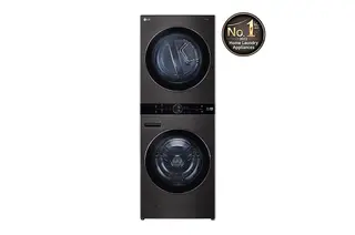Single Unit Front Load 17/16KG , LG Wash Tower™ with Centre Control™, Black Steel Color