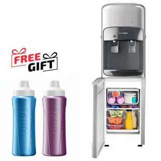 Koldair Classic Hot & Cold Water Dispenser With fridge - Top Loading - 2 Tap - Silver - KWD-AF2.1