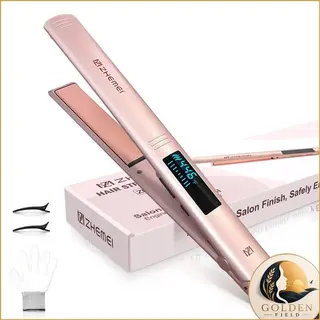 1 Inch Flat Iron Rose Gold LED Display Hair Straightener