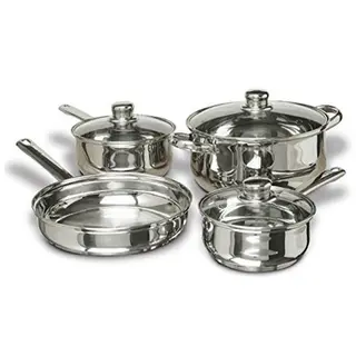 CONCORD 7-Piece Stainless Steel Cookware Set, includes Pots and Pans