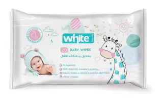 مناديل مبللة للأطفال 1 قطعة ألوان متعددة وايت White صنع فى مصر