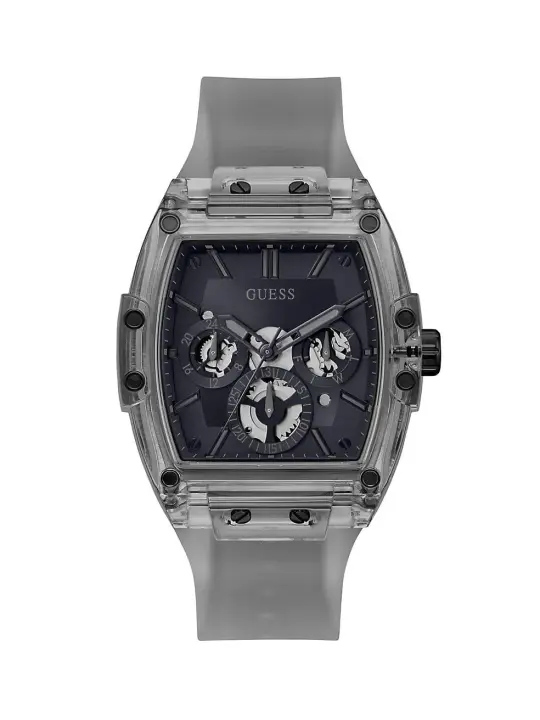 ساعة Guess Phoenix GW0203G9 رجالي رمادية بمينا سوداء, 42 مم
