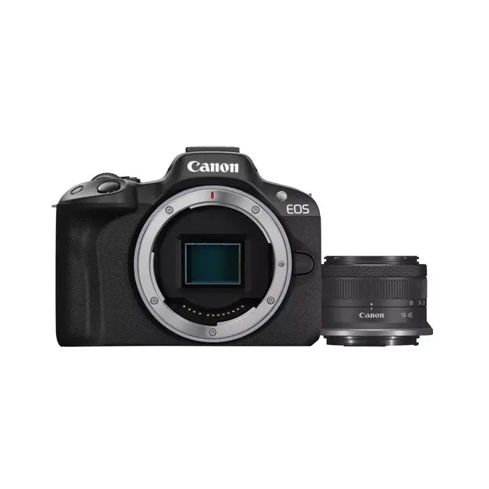 Canon Digital Camera EOS R50 - Black + RF-S 18-45mm F4.5-6.3 IS STM Lens