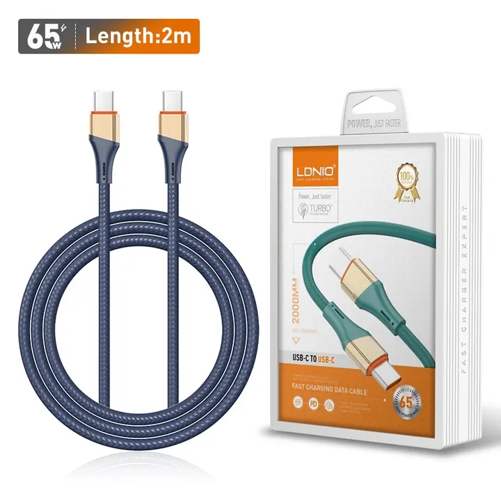 LDNIO LC631C USB C PD 65W USB Type C Type C 5A Cable Fast Charging Data Cable for iPhone 15 Pro Max &Samsung Charging Cable