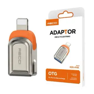 RECCI RDS-A16L Lighting OTG USB 3.0 Adapter For iPhones And iPads محول يو اس بي أو تي جي لايتينج للآيفون