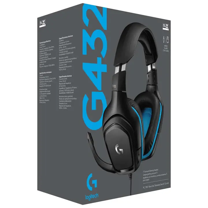 Logitech G432 GAMING HEADSET, 7.1 SURROUND SOUND