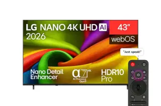 LG NANO 43 inch 4K UHD AI NU85 Smart TV 2026