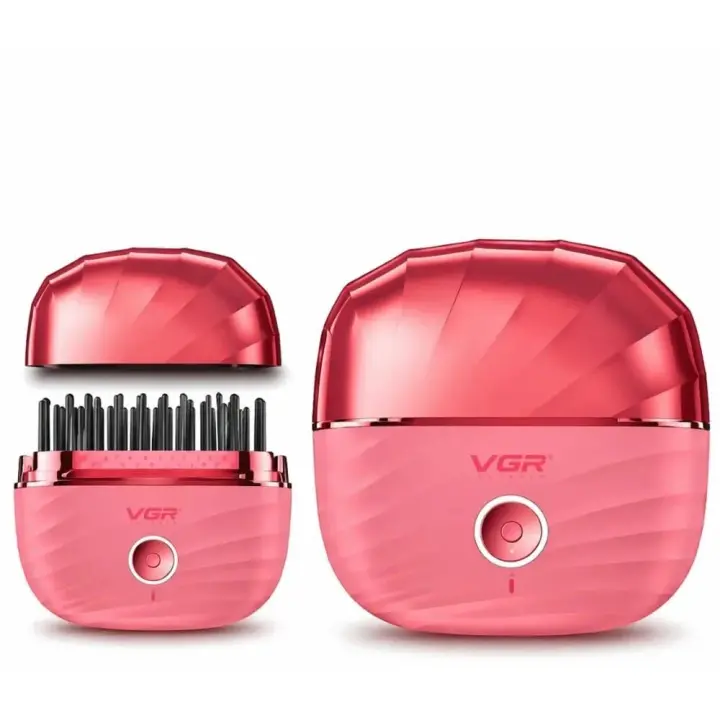 VGR Hair Straightening Brush, 180 °C, Pink - V-587 ( International Warranty )