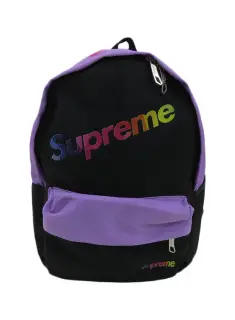 Supreme Premium Quality School Bag With Front Pockets Backpack For School 13 Inch, Black/Violet