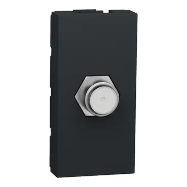 شنايدر NU346854 | مقبس تلفزيون، New Unica، آلية، وحدة واحدة، نوع F، مطلي، IP2xC، أنثراسيت