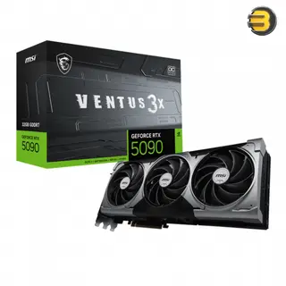 MSI GeForce RTX™ 5090 VENTUS 3X OC 32G Graphics Card, Powered by NVIDIA Blackwell Architecture and DLSS 4, 32GB GDDR7 Memory, TORX Fan 5.0, Nickel-Plated Copper Baseplate, Core Clock 2452 MHz, Boost Clock 2437 MHz, PCIe 5.0, 4-Year Warranty -