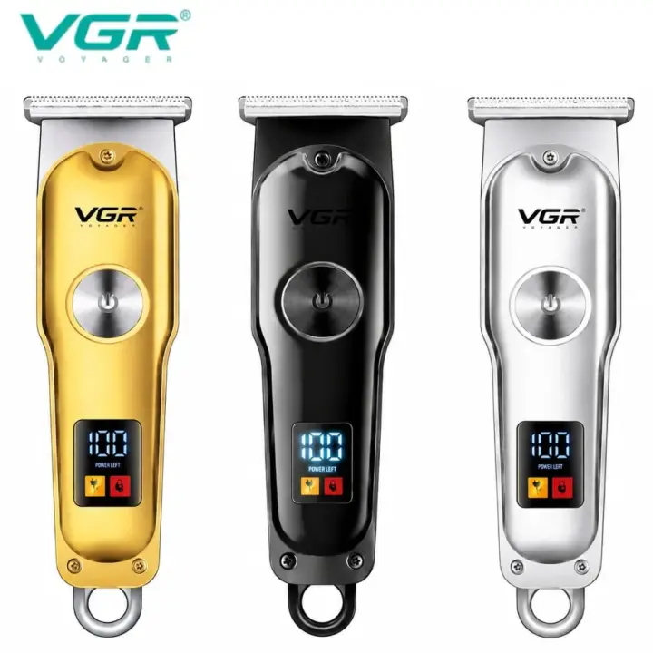 ماكينة حلاقة VGR V-290 للرجال بشاشة LED وشحن USB-C وتشغيل سلكي ولاسلكي, في جي آر
