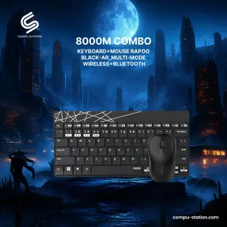 Keyboard Mouse Rapoo 8000M Combo Black AR Multi mode Wireless Bluetooth