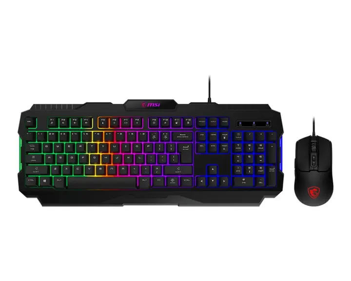 MSI Forge GK100 Combo Gaming RGB Keyboard & Mouse Set 19-Key Anti-Ghosting 6400 DPI Optical Sensor