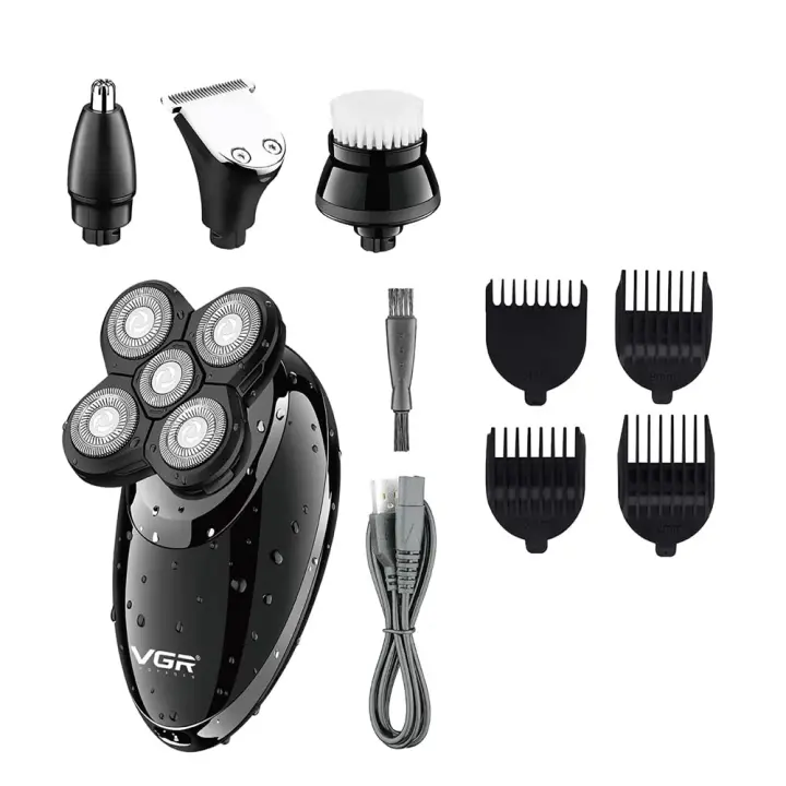 VGR Wet and Dry Electric Hair Shaver - Black -V-302