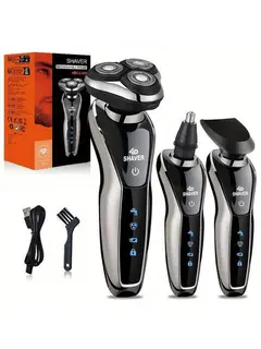 3-In-1 Electric Shaver For Men USB Rechargeable Cordless Razor 3D Blades