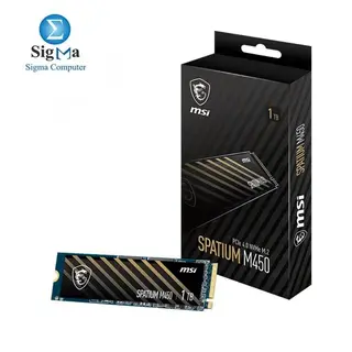 MSI SPATIUM M450 1TB PCIe 4.0 NVMe M.2 V1, Up to 3400MB/s read, 2400MB/s write, 3D NAND, 350TBW