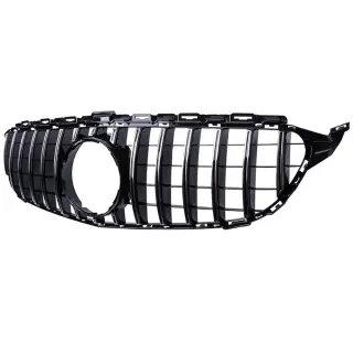 Car front grille compatible with Mercedes CW205 Model 2015-2018 GT Without Camera Hole / Chrome Color