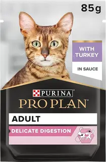 Purina Pro Plan Delicate Digestion، طعام رطب للقطط ذات الهضم الحساس، نكهات متنوعة للقطط البالغة