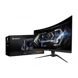 AORUS CV27Q- 27" Frameless Curved 1500R Gaming Monitor, Quad HD 1440p, 90% DCI-P3 Color Accurate VA Panel, 1ms 165 Hz, HDR, FreeSync Premium Pro, VESA, Zero Bright Dot Policy -
