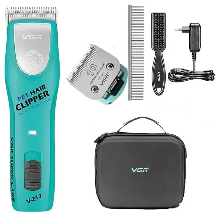 VGR Rechargeable Pet Hair Clipper , Turquoise - V-217