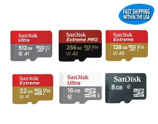 Sandisk Micro SD Card 64GB 128GB 256GB 512GB Extreme Pro Ultra Memory Cards lot